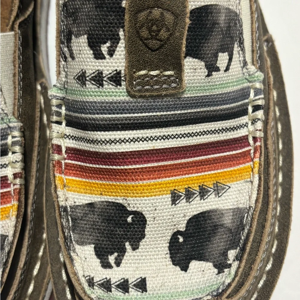 Ariat Cruiser Women's Slip-On Buffalo Print Leather Shoes Natural Taupe Size 8.5 - Picture 6 of 9
